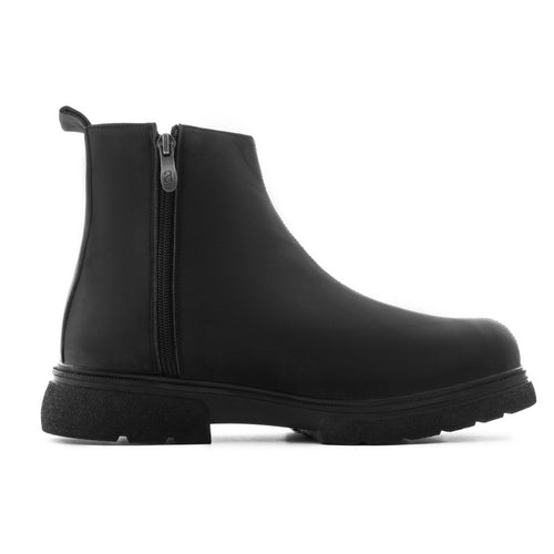 Black Leather Half Boot