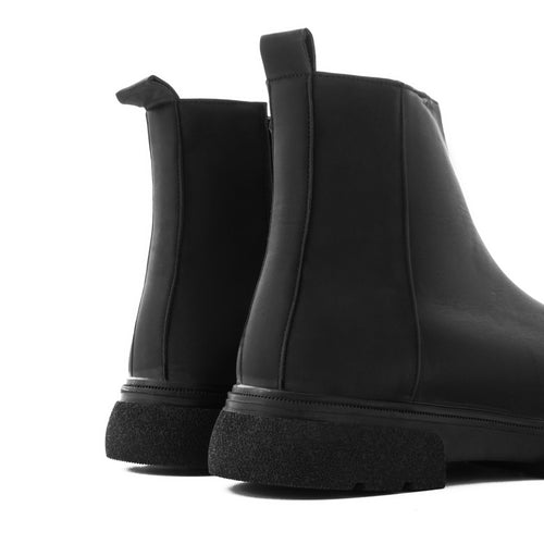 Black Leather Half Boot