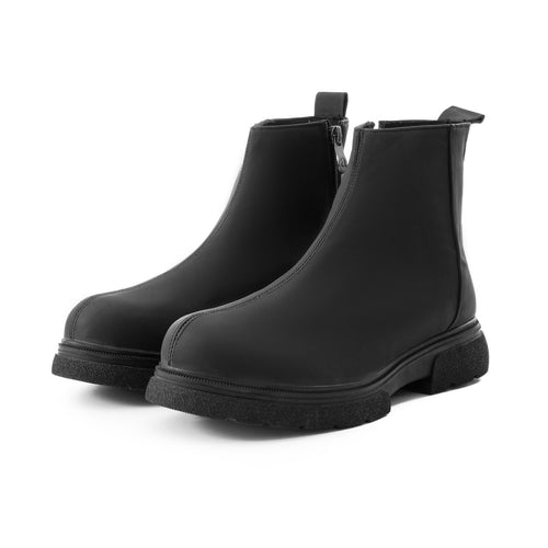 Black Leather Half Boot