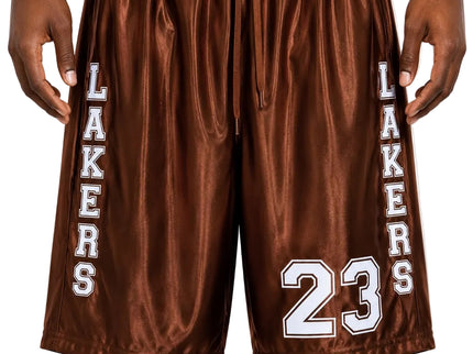 Copper Lakers 23 Metallic Basketball Shorts