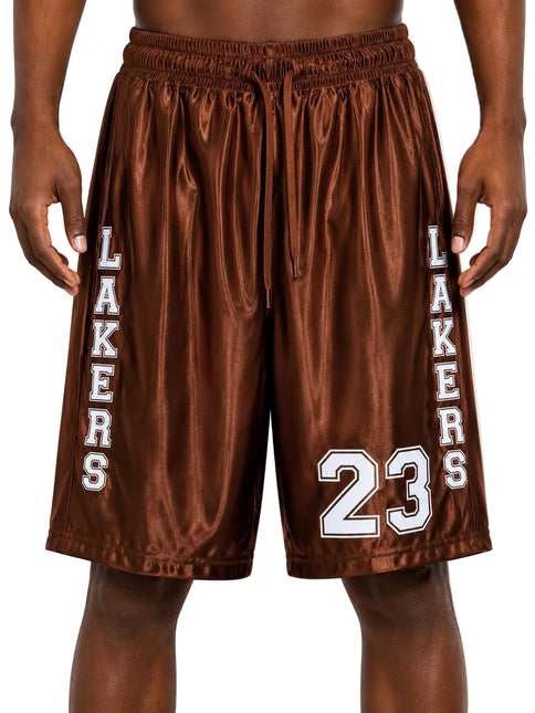 Copper Lakers 23 Metallic Basketball Shorts