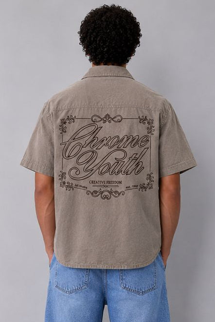 Chrome Youth Box Fit Printed Shirt