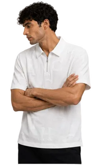 Monogram Half Zip Oversized Polo T-Shirt