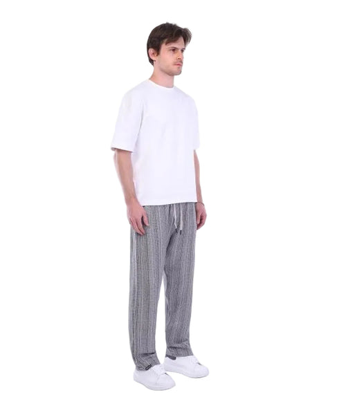 Textured Relaxed Fit Drawstring Pants