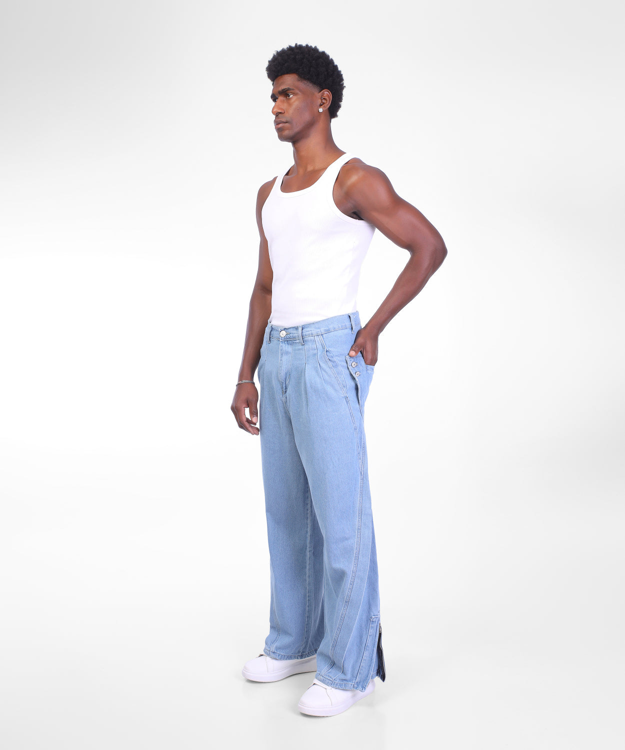 Denim Lined Catch In Light blue