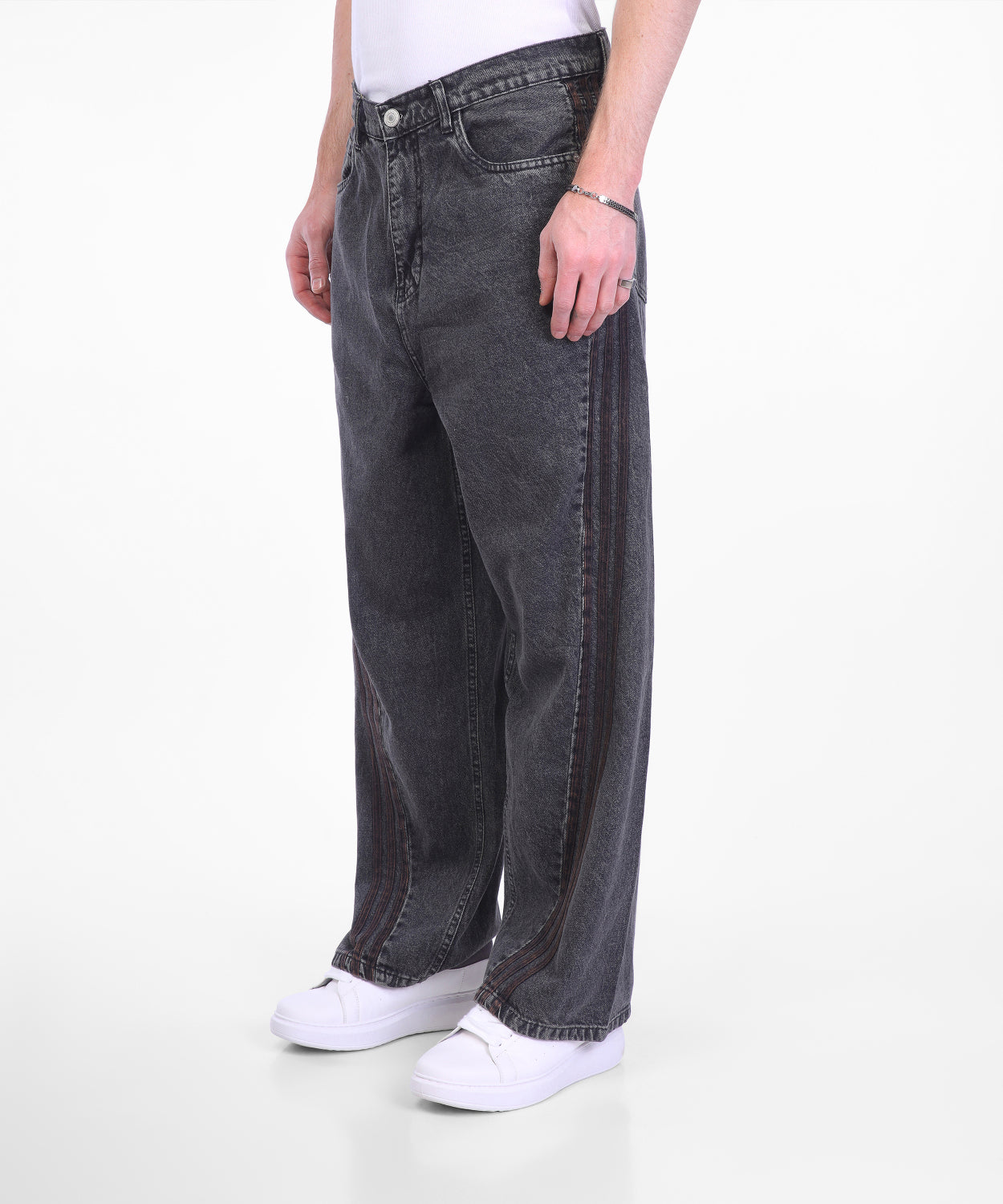 Lined Jeans Catch In Black