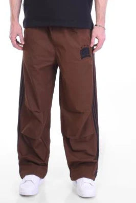 Brown Sport Stripe Relaxed Pants
