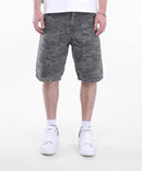Textured Cargo Denim Shorts