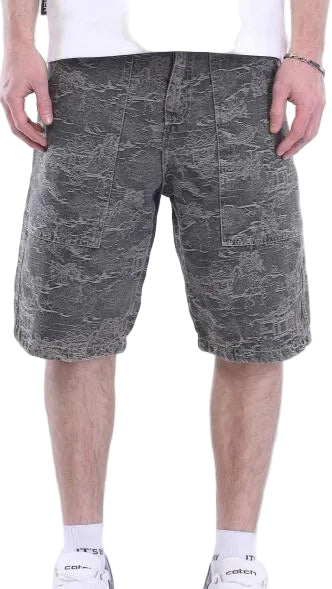 Textured Cargo Denim Shorts
