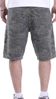 Textured Cargo Denim Shorts