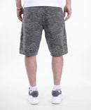 Textured Cargo Denim Shorts
