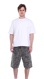 Textured Premium Denim Shorts