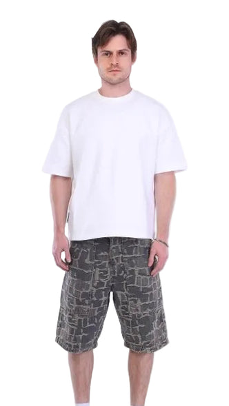 Textured Premium Denim Shorts