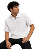 Monogram Half Zip Oversized Polo T-Shirt