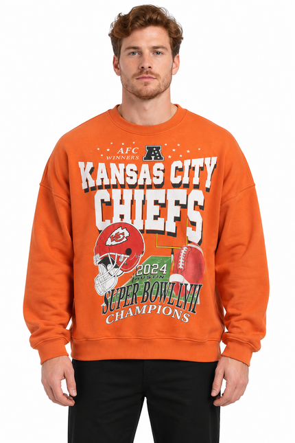 Orange Kansas City Chiefs Graphic Sweatshirt