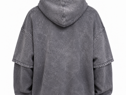 CATCH Washed Gothic Graphic Hoodie – Charcoal Grey