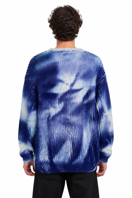 CATCH Blue Marbled Knit Sweater
