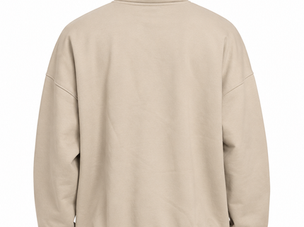 Beige Quarter-Zip Oversized Sweatshirt – Number 1