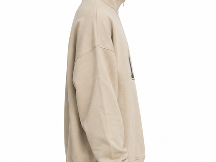Beige Quarter-Zip Oversized Sweatshirt – Number 1