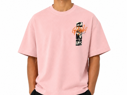 Urban Sketch Box Fit T-Shirt  Pink