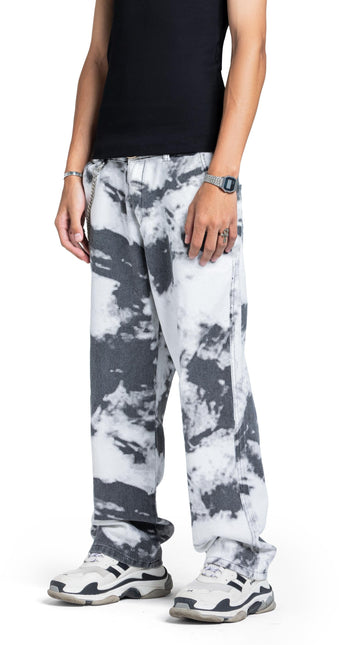 Vintage Washed Straight Fit Jeans – Off White