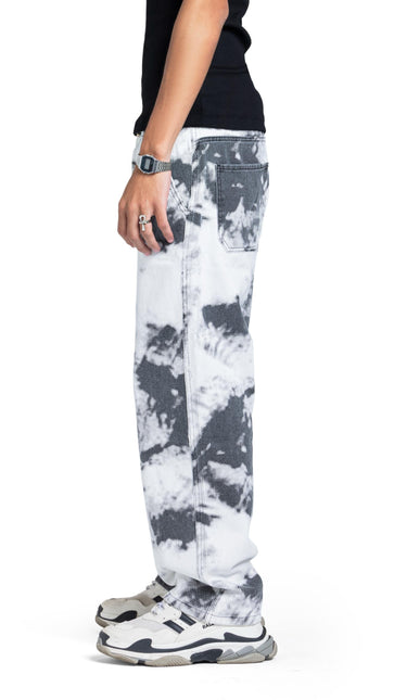 Vintage Washed Straight Fit Jeans – Off White