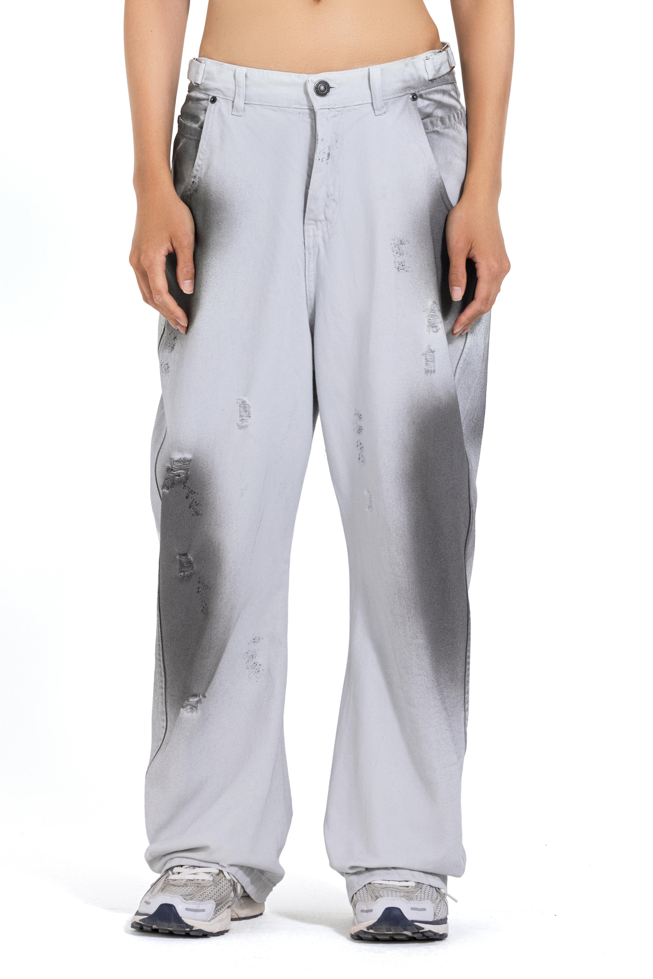 Distressed Wide Leg Denim Pants