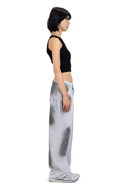Distressed Wide Leg Denim Pants
