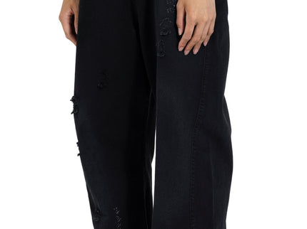Distressed Wide Leg Denim Pants