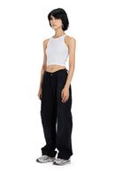 Distressed Wide Leg Denim Pants