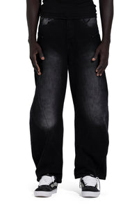 Lined Jeans In Dark Black