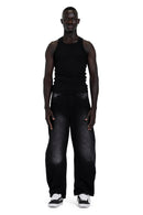 Lined Jeans In Dark Black