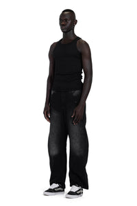 Lined Jeans In Dark Black