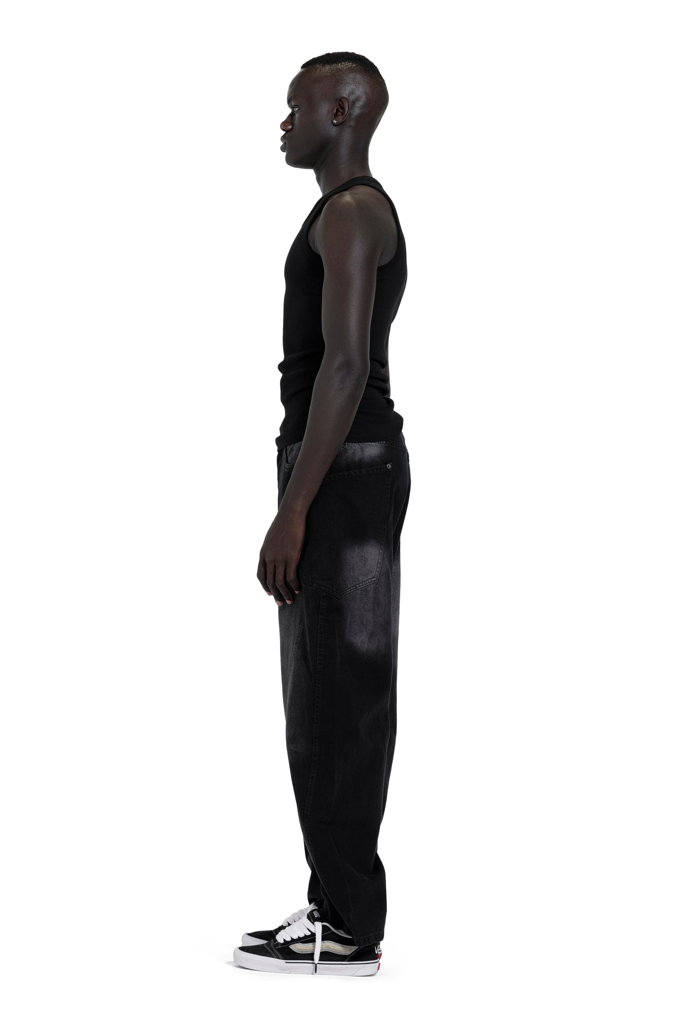Lined Jeans In Dark Black