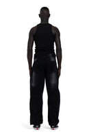 Lined Jeans In Dark Black