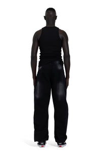 Lined Jeans In Dark Black