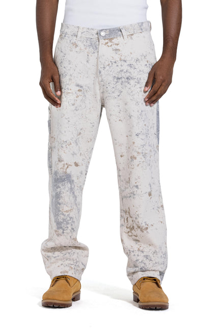 Vintage Washed Straight Fit Jeans – Off White