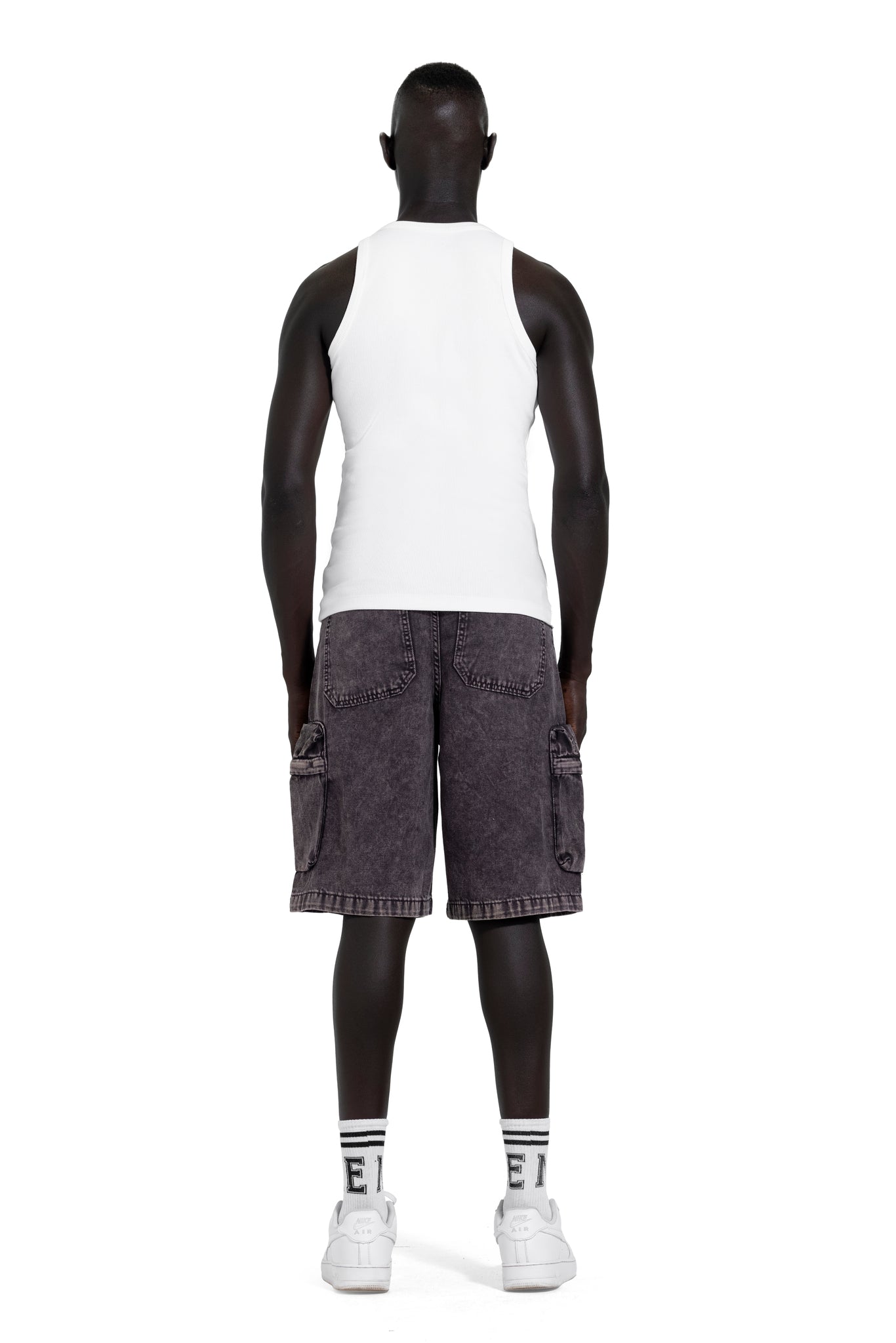 Cargo Short Jeans In Dark Grey