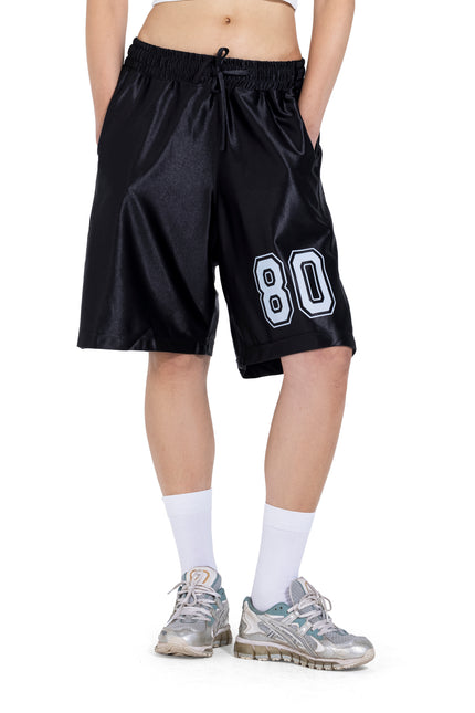 Oversized Sport Mesh Shorts – Black 80 Edition