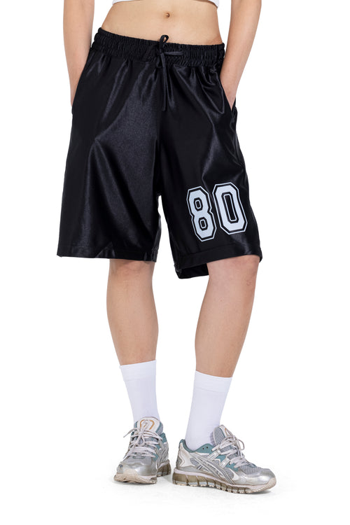Oversized Sport Mesh Shorts – Black 80 Edition
