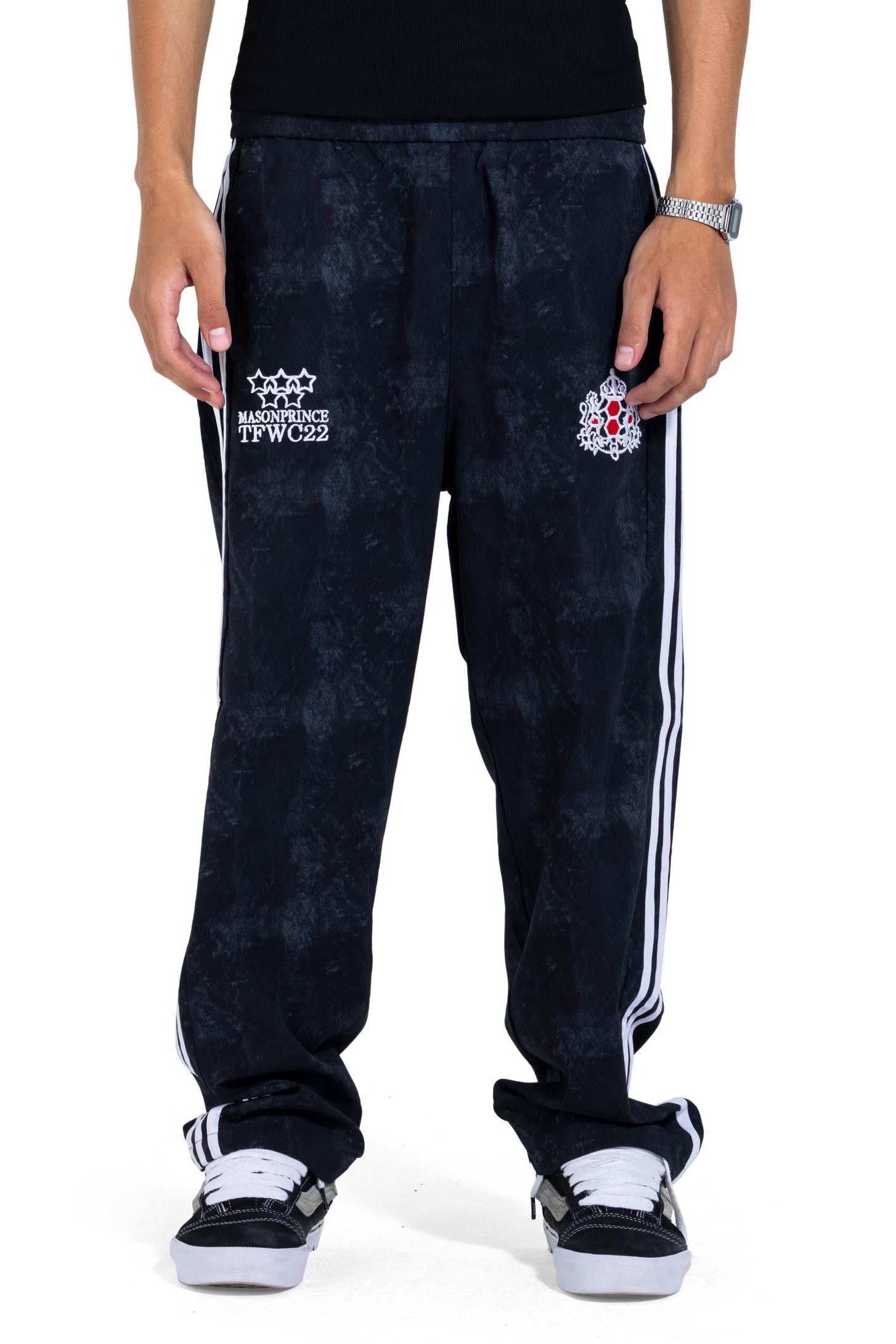 Washed Waterproof Side Stripe Pants