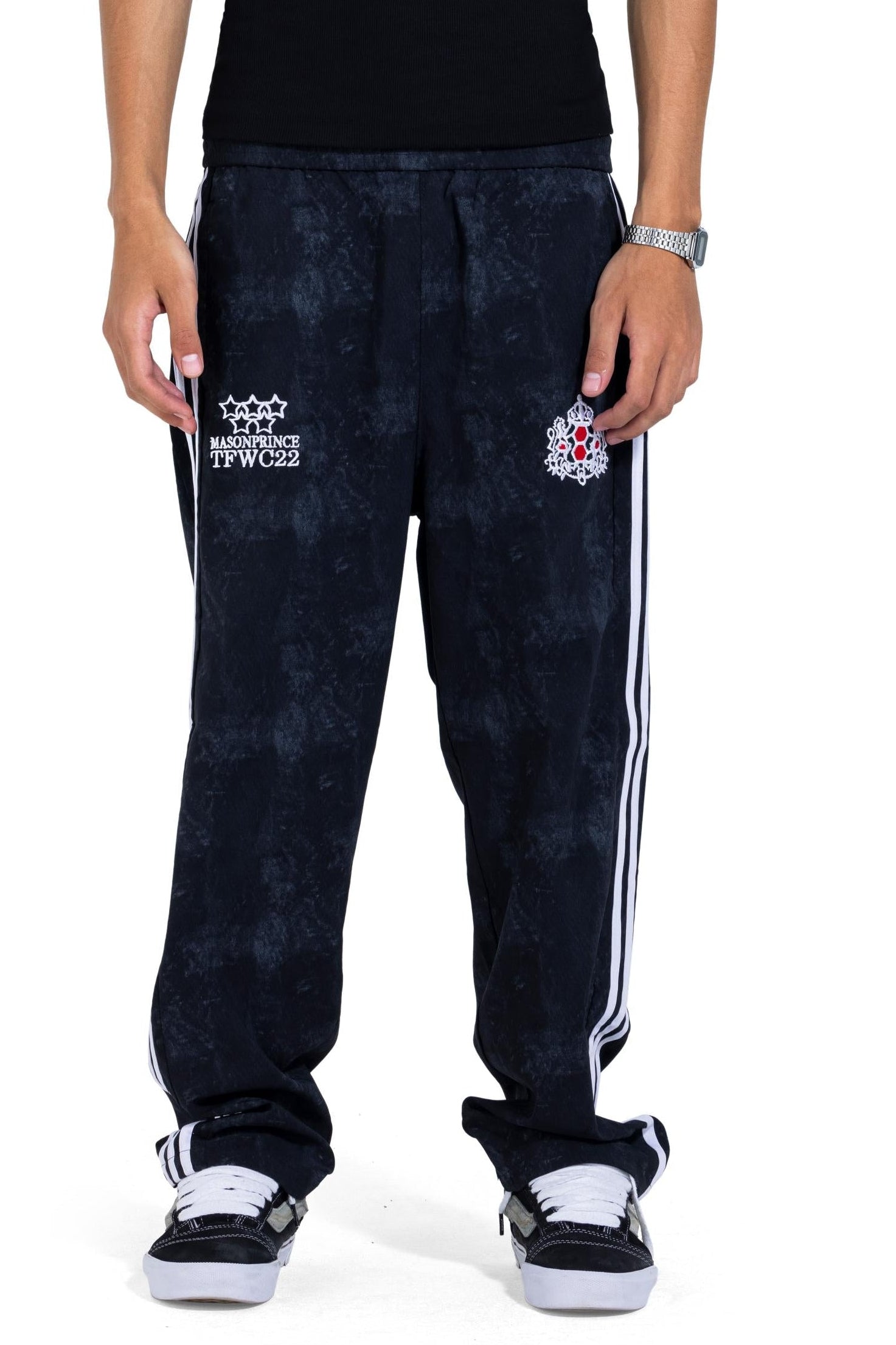 Washed Waterproof Side Stripe Pants