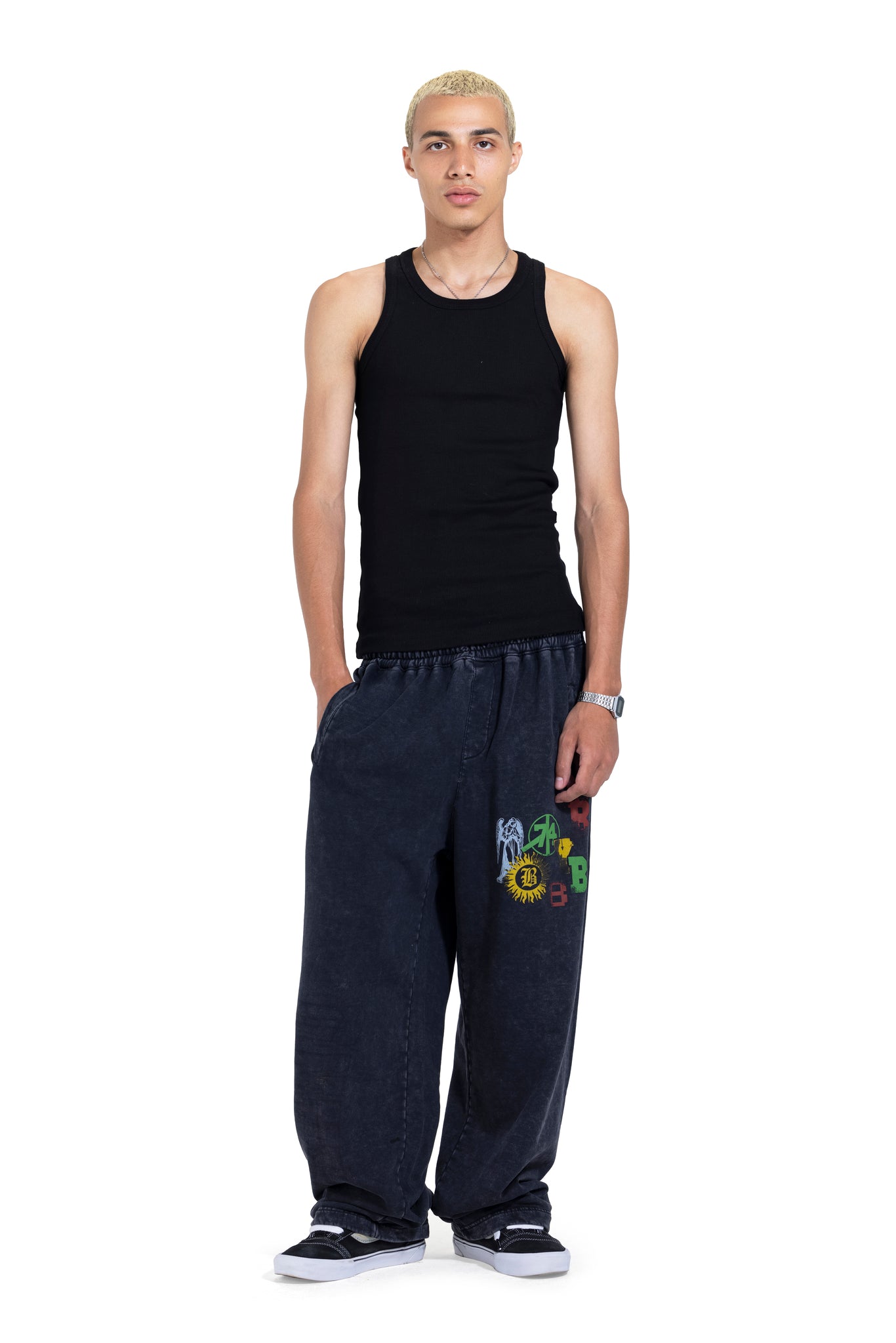 Printed Sweatpant In Dark Blue