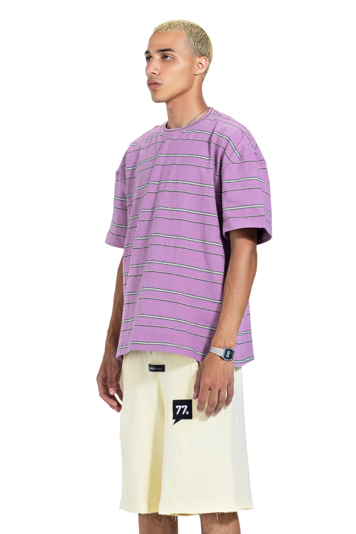 Striped Oversized T-Shirt In Purple