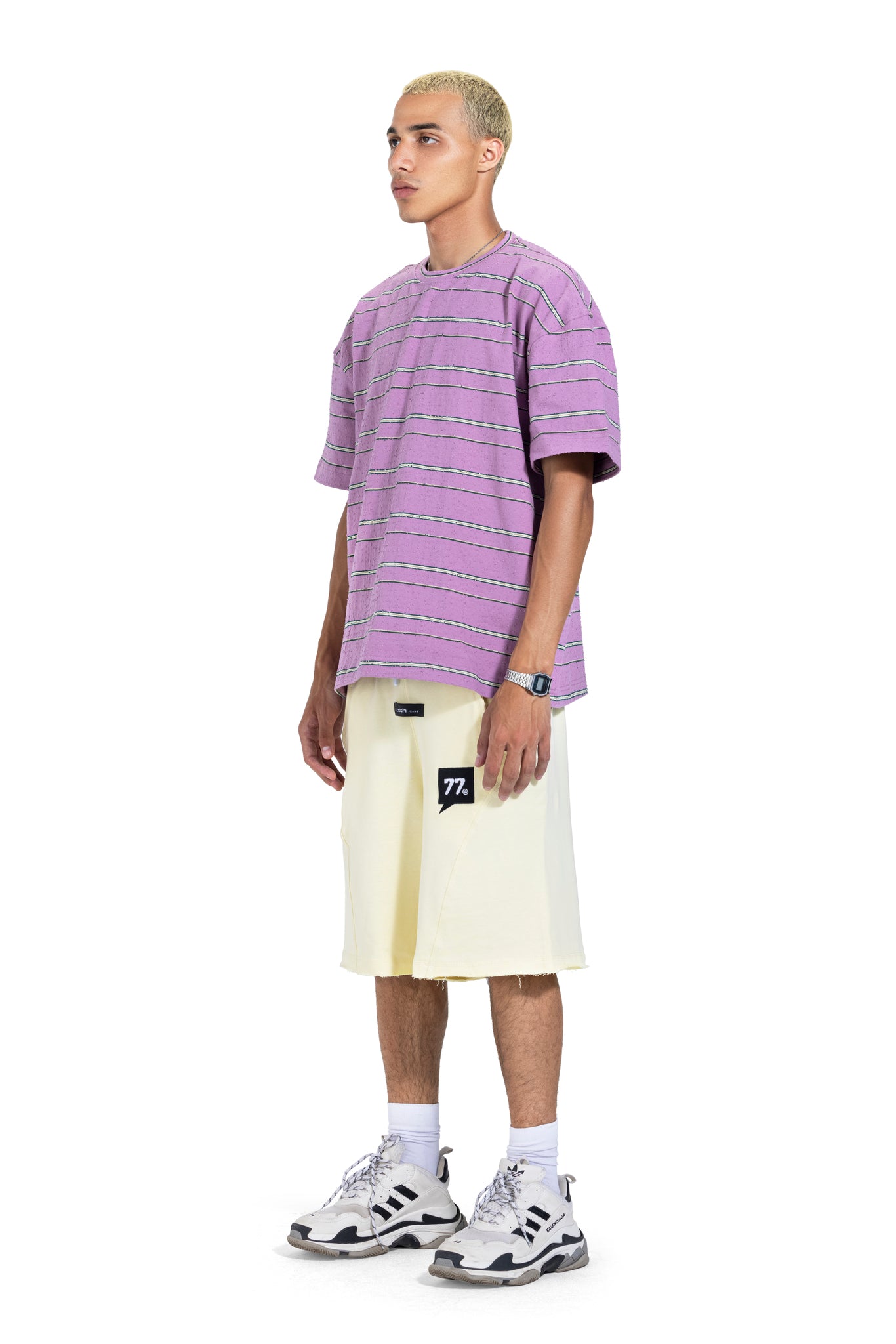 Striped Oversized T-Shirt In Purple