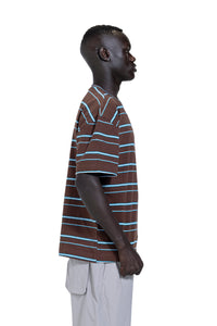 Striped Oversized T-Shirt In Brown