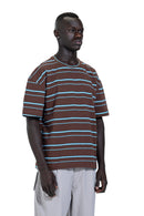 Striped Oversized T-Shirt In Brown