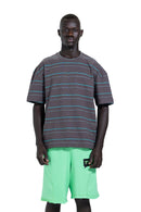 Striped Oversized T-Shirt In Dark Grey