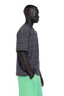 Striped Oversized T-Shirt In Dark Grey