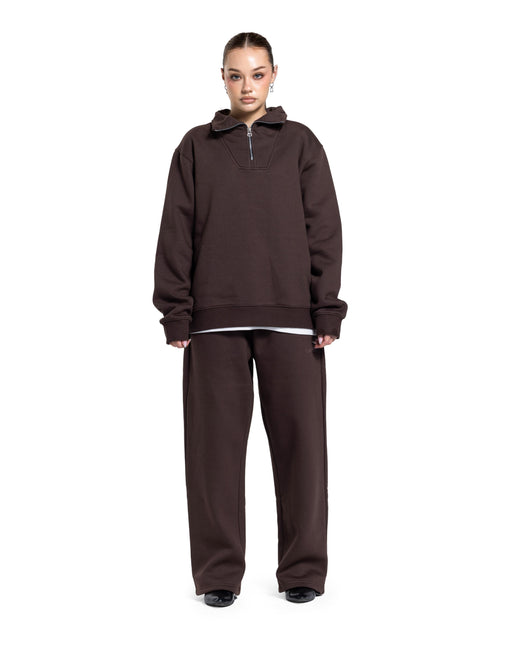 CATCH Brown Quarter-Zip Hoodie